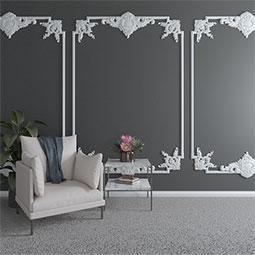 Ekena Millwork - PML14X15ZI - Endurathane Zion Panel Moulding Corner, 15 3/8"W x 14 1/2"H x 7/8"P, Factory Primed (Matches Moulding PML03X01ZI)