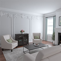 Ekena Millwork - PML14X15ZI - Endurathane Zion Panel Moulding Corner, 15 3/8"W x 14 1/2"H x 7/8"P, Factory Primed (Matches Moulding PML03X01ZI)