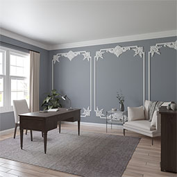 Ekena Millwork - PML35X15ZI - Endurathane Zion Panel Moulding Corner, 35 5/8"W x 15"H x 1 3/8"P, Factory Primed (Matches Moulding PML03X01ZI)