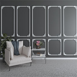 Ekena Millwork - PML10X10RO - Endurathane Rowan Panel Moulding Corner, 10 5/8"W x 9 5/8"H x 1 1/4"P (matches moulding PML01X01RO), Factory Primed