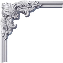 Ekena Millwork - PML10X10RO - Endurathane Rowan Panel Moulding Corner, 10 5/8"W x 9 5/8"H x 1 1/4"P (matches moulding PML01X01RO), Factory Primed