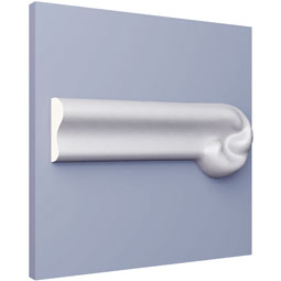 Ekena Millwork - PML04X01LU-L - Endurathane Luca Panel Moulding Corner, 4 1/2"W x 1 1/8"H x 1/2"P, Left (matches moulding PML01X00LU), Factory Primed