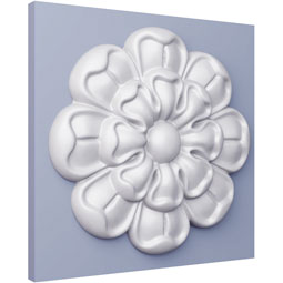 Ekena Millwork - ONL05X05X01DA - Endurathane Daisy Onlay, 5"W x 5"H x 5/8"P, Factory Primed