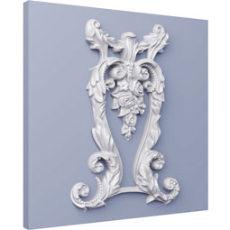 Ekena Millwork - ONL09X06X01AK - Endurathane Akasha Onlay, 9 7/8"W x 5 7/8"H x 1"P, Factory Primed