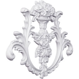Ekena Millwork - ONL08X07X01LY - Endurathane Lyric Onlay, 8"W x 6 3/4"H x 5/8"P, Factory Primed