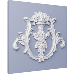 Ekena Millwork - ONL08X07X01LY - Endurathane Lyric Onlay, 8"W x 6 3/4"H x 5/8"P, Factory Primed