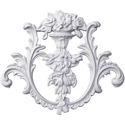 Ekena Millwork - ONL08X07X01LY - Endurathane Lyric Onlay, 8"W x 6 3/4"H x 5/8"P, Factory Primed
