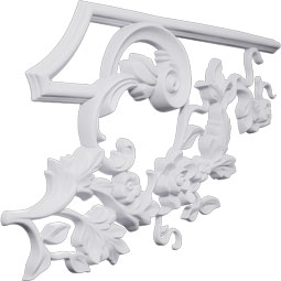 Ekena Millwork - PML15X08FI-L - Endurathane Finn Panel Moulding Corner, 14 5/8"W x 8"H x 5/8"P, Left (matches moulding PML01X01FI), Factory Primed