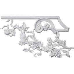 Ekena Millwork - PML15X08FI-R - Endurathane Finn Panel Moulding Corner, 14 5/8"W x 8 1/8"H x 5/8"P, Right (matches moulding PML01X01FI), Factory Primed