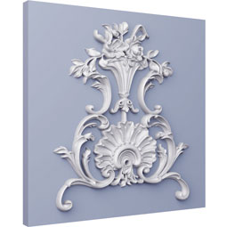 Ekena Millwork - ONL28X24X02CO - Endurathane Cove Onlay, 28 1/2"W x 23 5/8"H x 1 5/8"P, Factory Primed