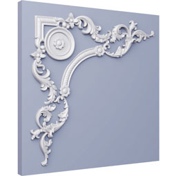 Ekena Millwork - ONL27X27X01BR - Endurathane Bree Onlay, 27 1/2"W x 26 1/2"H x 1 1/8"P, Factory Primed