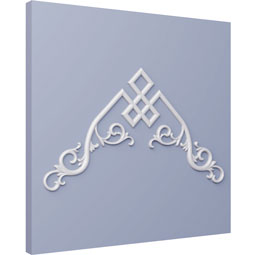 Ekena Millwork - ONL16X16X01NI - Endurathane Nika Onlay, 17 1/4"W x 16 2/8"H x 3/8"P, Factory Primed
