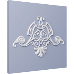 Ekena Millwork - ONL14X10X01AH - Endurathane Ashley Onlay, 15 1/8"W x 9 5/8"H x 3/8"P, Factory Primed