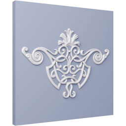 Ekena Millwork - ONL18X12X01AH - Endurathane Ashley Onlay, 18 3/4"W x 12 1/8"H x 1/2"P, Factory Primed