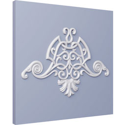 Ekena Millwork - ONL26X18X01AH - Endurathane Ashley Onlay, 27 3/8"W x 18"H x 5/8"P, Factory Primed