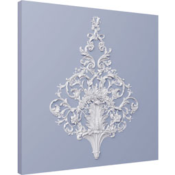 Ekena Millwork - ONL35X49X02RO - Endurathane Roman Onlay, 36 3/8"W x 48 7/8"H x 1 5/8"P, Factory Primed