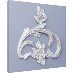 Ekena Millwork - ONL08X09X01NO - Endurathane Noemi Onlay, 8 5/8"W x 9 1/8"H x 3/4"P, Factory Primed