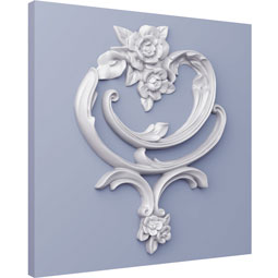 Ekena Millwork - ONL10X13X01LU - Endurathane Lucien Onlay, 10 5/8"W x 12 5/8"H x 1"P, Factory Primed