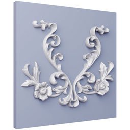 Ekena Millwork - ONL14X11X01AL - Endurathane Alisha Onlay, 14 3/4"W x 10 5/8"H x 1"P, Factory Primed