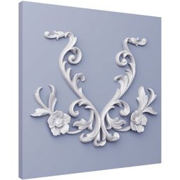 Ekena Millwork - ONL17X13X01AL - Endurathane Alisha Onlay, 18 3/8"W x 13 3/8"H x 1 1/8"P, Factory Primed