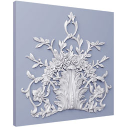 Ekena Millwork - ONL25X25X02SA - Endurathane Sarah Onlay, 26 1/4"W x 25 2/8"H x 1 5/8"P, Factory Primed