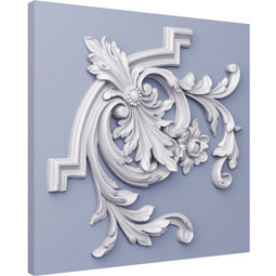 Ekena Millwork - PML15X15LU-L - Endurathane Panel Moulding Corner, 16 1/8"W x 15 1/8"H x 1 3/8"P, Left (matches moulding PML00X01LU), Factory Primed