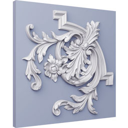 Ekena Millwork - PML15X15LU-R - Endurathane Panel Moulding Corner, 16 1/8"W x 15 1/8"H x 1 3/8"P, Right (matches moulding PML00X01LU), Factory Primed