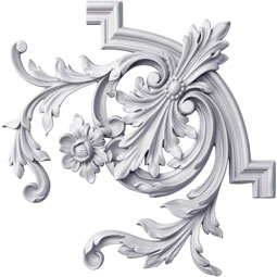 Ekena Millwork - PML15X15LU-R - Endurathane Panel Moulding Corner, 16 1/8"W x 15 1/8"H x 1 3/8"P, Right (matches moulding PML00X01LU), Factory Primed