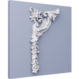 Ekena Millwork - PML07X17LU-L - Endurathane Panel Moulding Corner, 8 1/4"W x 16 3/4"H x 1 3/8"P, Left (matches moulding PML00X01LU), Factory Primed