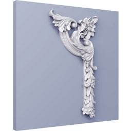 Ekena Millwork - PML07X17LU-R - Endurathane Panel Moulding Corner, 8 1/4"W x 16 3/4"H x 1 3/8"P, Right (matches moulding PML00X01LU), Factory Primed