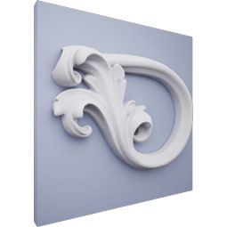 Ekena Millwork - PML08X04FI-R - Endurathane Finn Panel Moulding Corner, 5 1/8"W x 3 3/4"H x 7/8"D, Right (matches moulding PML01X01FI), Factory Primed