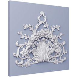 Ekena Millwork - ONL14X15X01RE - Endurathane Rebecca Onlay, 14 5/8"W x 15 3/8"H x 1 3/8"P, Factory Primed