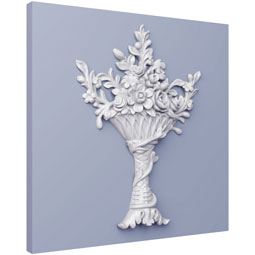 Ekena Millwork - ONL08X11X01NA - Endurathane Nadia Onlay, 8 7/8"W x 11"H x 1 3/8"P, Factory Primed