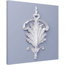 Ekena Millwork - ONL09X17X01NI - Endurathane Nicolette Onlay, 10 3/8"W x 16 7/8"H x 1 3/8"P, Factory Primed