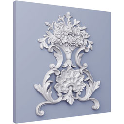 Ekena Millwork - ONL15X20X02IM - Endurathane Imogen Onlay, 16 3/8"W x 20 2/8"H x 1 5/8"P, Factory Primed