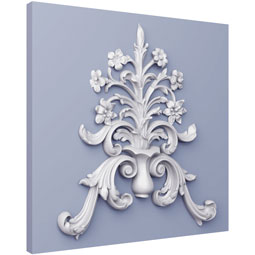 Ekena Millwork - ONL16X18X02HA - Endurathane Hannah Onlay, 16 3/4"W x 18 2/8"H x 1 3/4"P, Factory Primed