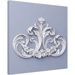 Ekena Millwork - ONL19X12X02ME - Endurathane Mercedes Onlay, 19 1/2"W x 12 2/8"H x 1 5/8"P, Factory Primed