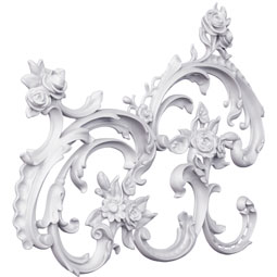 Ekena Millwork - ONL26X20X01CA - Endurathane Calliope Onlay, 26 3/4"W x 19 5/8"H x 1 3/8"P, Factory Primed