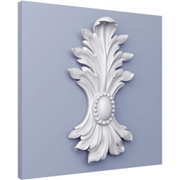 Ekena Millwork - ONL06X12X02LA - Endurathane Lawrence Onlay, 7 1/4"W x 11 1/2"H x 1 5/8"P, Factory Primed