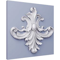 Ekena Millwork - ONL19X20X02CH - Endurathane Charlotte Onlay, 19 7/8"W x 20 2/8"H x 2 3/8"P, Factory Primed
