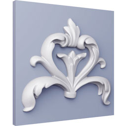 Ekena Millwork - ONL04X04X01AS - Endurathane Asha Onlay, 4 3/4"W x 4"H x 3/4"P, Factory Primed