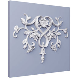 Ekena Millwork - ONL11X15X01RO - Endurathane Rosanna Onlay, 12 3/8"W x 15 1/8"H x 1"P, Factory Primed