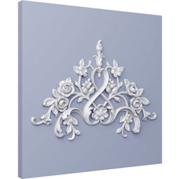 Ekena Millwork - ONL14X20X01RO - Endurathane Rosanna Onlay, 14 5/8"W x 19 7/8"H x 1 1/8"P, Factory Primed
