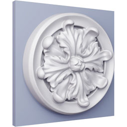 Ekena Millwork - ONL05X05X01SI - Endurathane Shiobhan Onlay, 5 3/4"W x 4 3/4"H x 1"P, Factory Primed