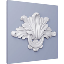 Ekena Millwork - ONL04X06X01TE - Endurathane Teagan Onlay, 5 1/8"W x 5 1/2"H x 3/4"P, Factory Primed