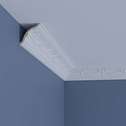 Ekena Millwork - MLD03X03X04NE - Endurathane Nevada Crown Moulding, 2 3/4"H x 2 3/4"P x 4"F x 96"L, Factory Primed