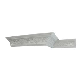 Ekena Millwork - MLD03X03X04TE - Endurathane Terrel Crown Moulding, 3 1/8"H x 3 1/8"P x 4 1/2"F x 96"L, Factory Primed