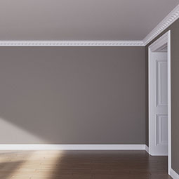 Ekena Millwork - MLD04X04X06WC - Endurathane Waco Crown Moulding, 4"H x 4"P x 5 5/8"F x 96"L, Factory Primed