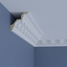 Ekena Millwork - MLD04X04X06WC - Endurathane Waco Crown Moulding, 4"H x 4"P x 5 5/8"F x 96"L, Factory Primed