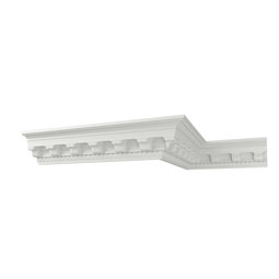 Ekena Millwork - MLD04X04X06WC - Endurathane Waco Crown Moulding, 4"H x 4"P x 5 5/8"F x 96"L, Factory Primed